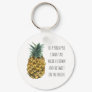 Modern Watercolor Pineapple & Positive Funny Quote Keychain