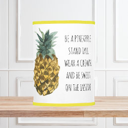 Modern Watercolor Pineapple &amp; Positive Funny Quote Lamp Shade