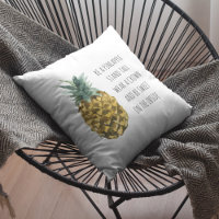 Modern Watercolor Pineapple & Positive Funny Quote
