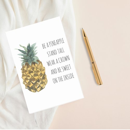 Modern Watercolor Pineapple  Positive Funny Quote Post_it Notes