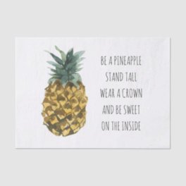 Modern Watercolor Pineapple & Positive Funny Quote Tissue Paper