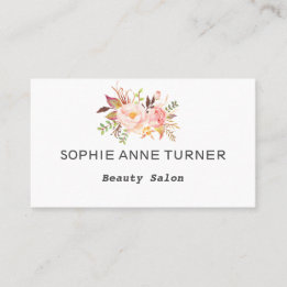 Modern Watercolor Pink Blush Flowers Appointment Card