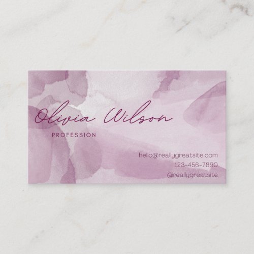 Modern Watercolor  pink Business Card