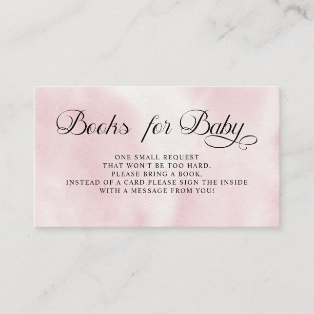 Modern Watercolor Pink  Cloud Nine Baby Shower Enclosure Card (Front)