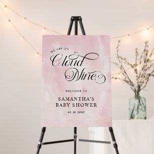 Modern Watercolor Pink Cloud Nine Baby Shower Foam Board