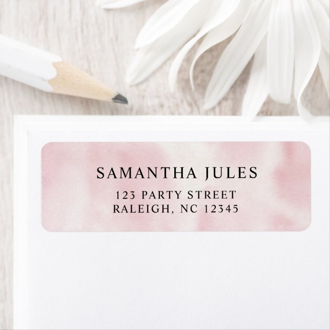 Modern Watercolor Pink  Cloud Nine Baby Shower Label (Insitu)