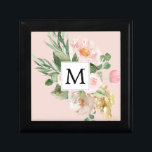 Modern Watercolor Pink Flowers Monogrammed  Gift Box<br><div class="desc">Modern Watercolor Pink Flowers Monogrammed</div>