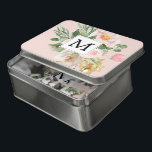 Modern Watercolor Pink Flowers Monogrammed  Jigsaw Puzzle<br><div class="desc">Modern Watercolor Pink Flowers Monogrammed</div>