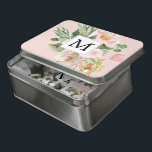 Modern Watercolor Pink Flowers Monogrammed  Jigsaw Puzzle<br><div class="desc">Modern Watercolor Pink Flowers Monogrammed</div>