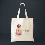 Modern Watercolor Pink Wedding Gown Bridal Shower  Tote Bag<br><div class="desc">Modern Watercolor Pink Wedding Gown Bridal Shower Click the "Customize it!" button to change the text size, text color, font style and more! ⭐This Product is 100% Customizable. *****Click on CUSTOMIZE BUTTON to add, delete, move, resize, changed around, rotate, etc... any of the graphics 99% of my designs in my...</div>