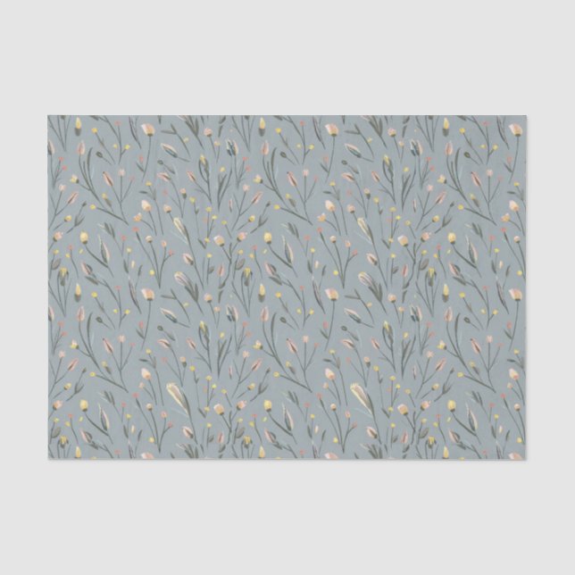 Modern watercolor  pink yellow florals2 tissue paper (Front)
