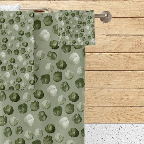 Modern Watercolor Polka Dots Bath Towel Set