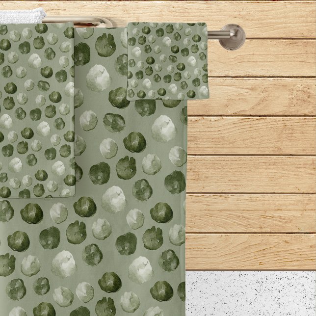 Modern Watercolor Polka Dots Bath Towel Set (Creator Uploaded)