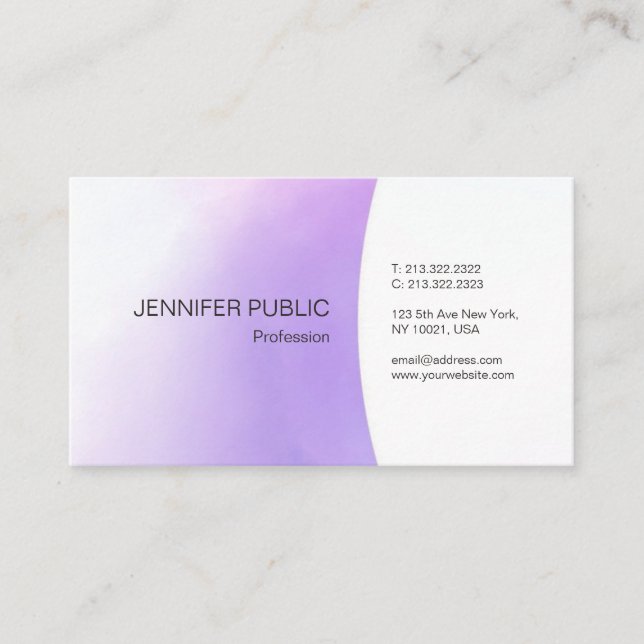 Modern Watercolor Professional Simple Template Business Card (Front)