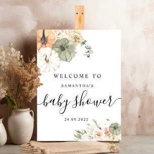 Modern Watercolor Pumpkins & Flowers Foam Board