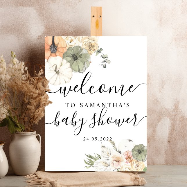 Modern Watercolor Pumpkins & Flowers  Foam Board (Creator Uploaded)