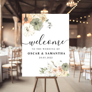 Modern Watercolor Pumpkins & Flowers Foam Board