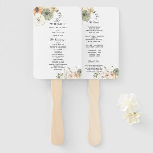 Modern Watercolor Pumpkins & Flowers Hand Fan