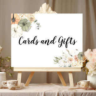 Modern Watercolor Pumpkins & Flowers Poster