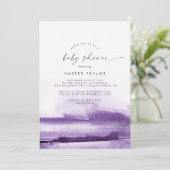 Modern Watercolor | Purple Baby Shower Invitation (Standing Front)