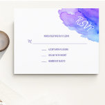 Modern Watercolor Purple Blue RSVP Insert Cards<br><div class="desc">Lovely modern watercolor Response RSVP wedding cards. Pastel purple blue turquoise colors.  Perfect for beach destination wedding themes,  Bat / Bar Mitzvah,  Birthday,  Anniversary,  etc... .  Water  / ocean design. Editable cards - easy to add your info or changed text font,  color and size.</div>