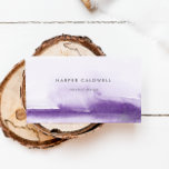 Modern Watercolor | Purple Business Card<br><div class="desc">This modern watercolor purple business card is perfect for a small business owner,  consultant,  stylist and more! The minimalist,  classic and elegant design collection features simple water color paint brush strokes in pretty jewel tones.</div>