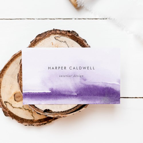 Modern Watercolor  Purple Business Card