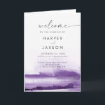 Modern Watercolor | Purple Folded Wedding Program<br><div class="desc">This modern watercolor purple folded wedding program is perfect for a stylish contemporary wedding. The minimalist,  classic and elegant design collection features simple water color paint brush strokes in pretty jewel tones.</div>