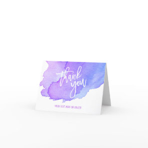 Modern Watercolor Purple Lavender | TEXT Thank You Card