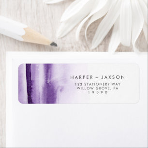 Modern Watercolor Purple Return Address Label