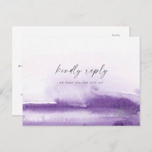 Modern Watercolor Purple Song Request RSVP Invitation Postcard