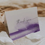 Modern Watercolor | Purple Thank You Card<br><div class="desc">This modern watercolor purple thank you card is perfect for a stylish contemporary wedding. The minimalist, classic and elegant design collection features simple water color paint brush strokes in pretty jewel tones. Personalize the inside of the card with your names, and a thank you message. Alternatively, leave the thank you...</div>