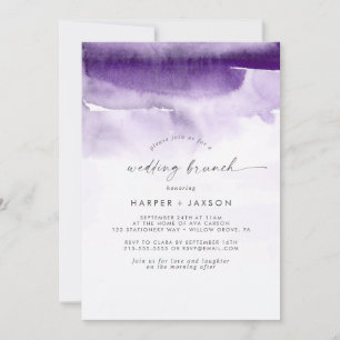 Modern Watercolor Purple Wedding Brunch Invitation