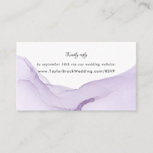 Modern Watercolor Purple Wedding Enclosure Card