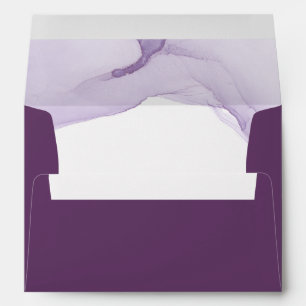 Modern Watercolor Purple Wedding Envelope