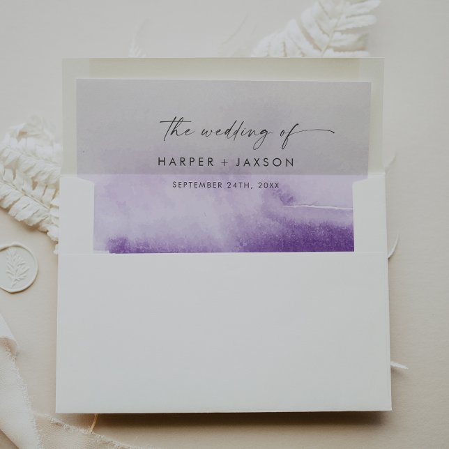 Modern Watercolor | Purple Wedding Envelope Liner (Creator Uploaded)