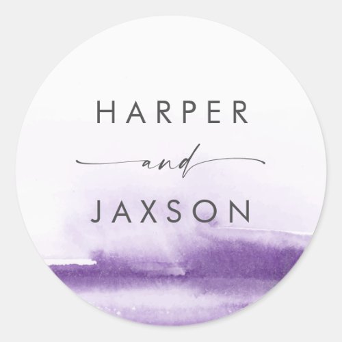Modern Watercolor | Purple Wedding Envelope Seals