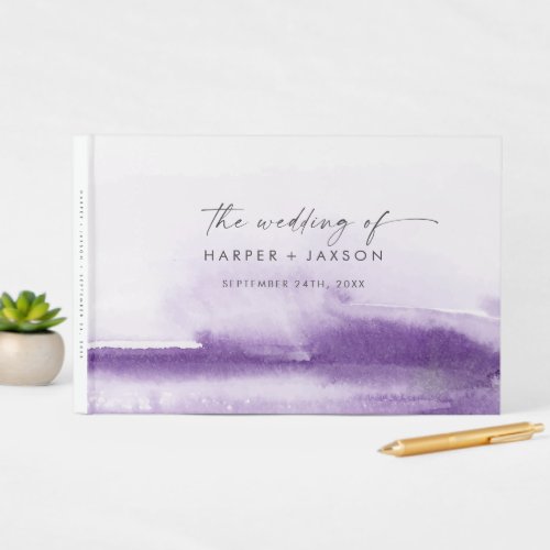 Modern Watercolor | Purple Wedding Guest Book