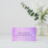 Modern Watercolor Purple Whimsical Business Card (Standing Front)