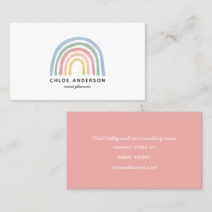 Modern watercolor rainbow cute colorful business card