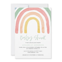 Modern watercolor rainbow stylish baby shower