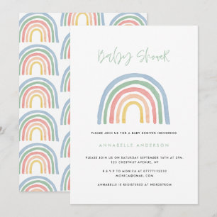 Modern watercolor rainbow stylish baby shower