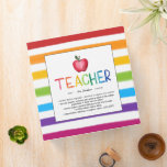 Modern Watercolor Rainbow Teacher Thank You 3 Ring Binder<br><div class="desc">You're my hero, teacher. Perfect present for your favorite grade school teacher for Christmas, Back to School, Year End or Teacher Appreciation Day. Personalize with your own definition to create a unique, fun and thoughtful gift. Tell your child's teacher how much he or she has meant to both you and...</div>