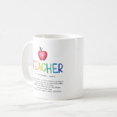 Modern Watercolor Rainbow Teacher Thank You  Coffee Mug (Front Left)