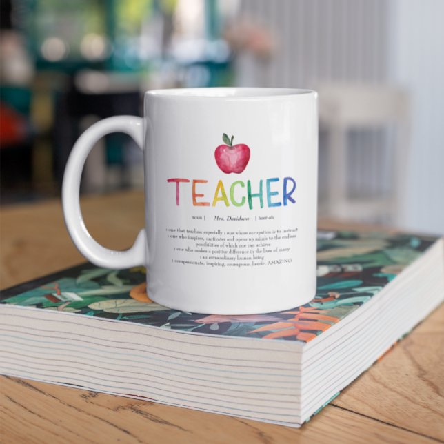 Modern Watercolor Rainbow Teacher Thank You  Coffee Mug