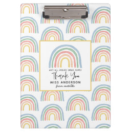 Modern watercolor rainbow teacher thank you cute clipboard