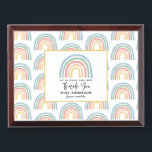Modern watercolor rainbow teacher thank you gift award plaque<br><div class="desc">Modern watercolor rainbow teacher thank you gift. You're my hero teacher. Not all heroes wear capes. Beatiful thoughtful gift.</div>