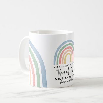 Modern watercolor rainbow teacher thank you gift coffee mug
