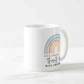 Modern watercolor rainbow teacher thank you gift coffee mug (Front Right)