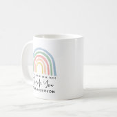 Modern watercolor rainbow teacher thank you gift coffee mug (Front Left)